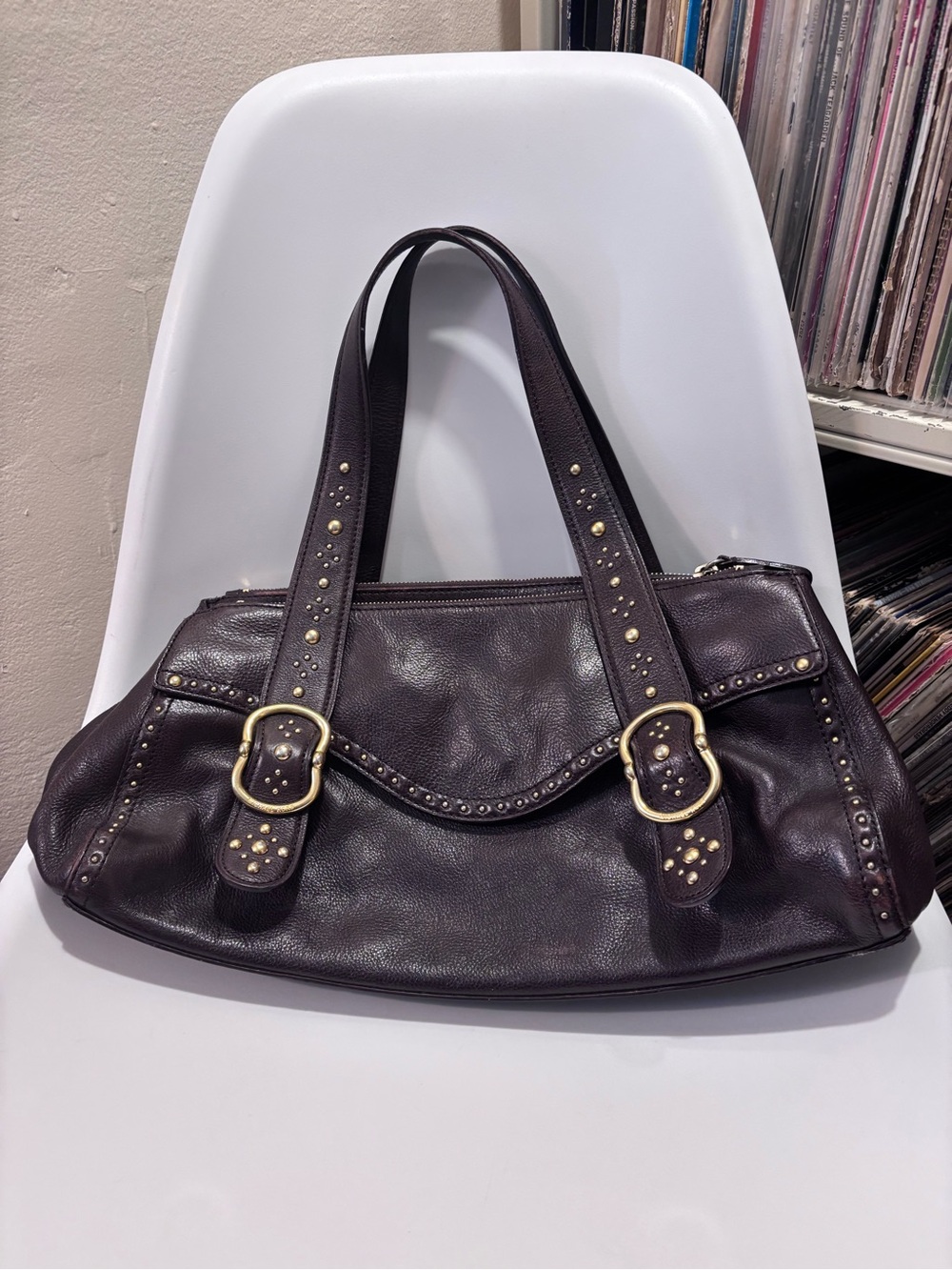 Michael Kors Studded Leather Shoulder Bag